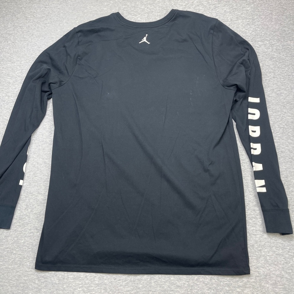 Nike Jordan Mens XXL Long Sleeve T-Shirt Black Jumpman Sleeve Logo Dri-Fit EUC - Picture 2 of 9